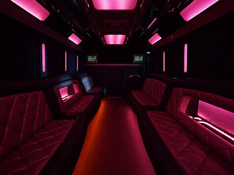 Limo Bus with stereos with subwoofers