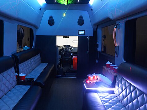 Limo van with dance floor