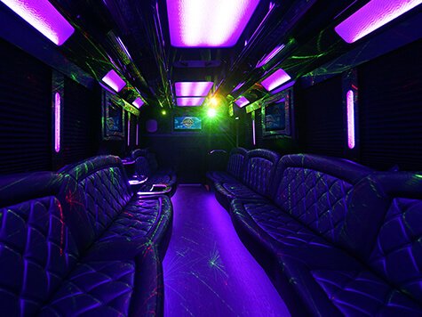 Limousine Bus with laser lights