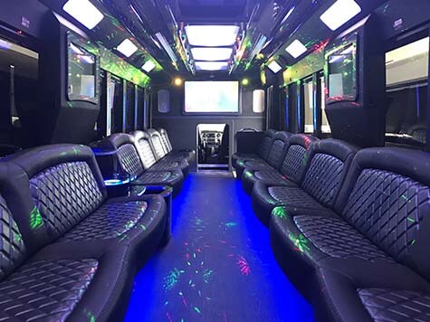Limo Bus Rentals with laser lights