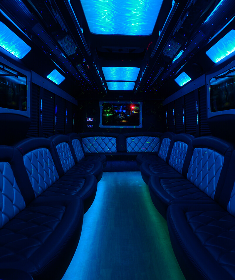 party bus with leather seating